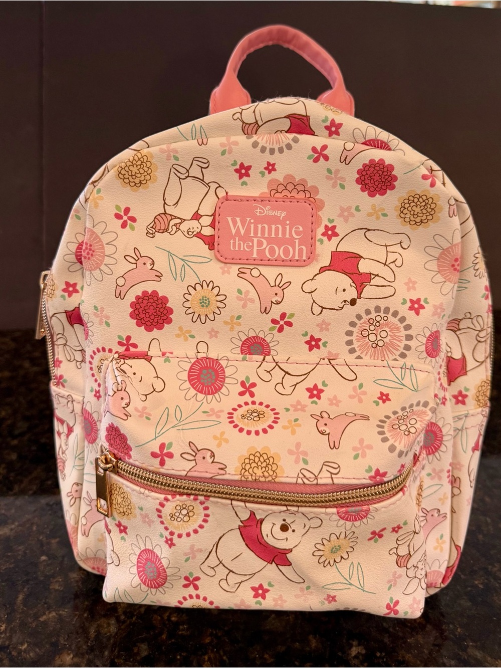 Disney Winnie the Pooh Kids Pink Floral Backpack